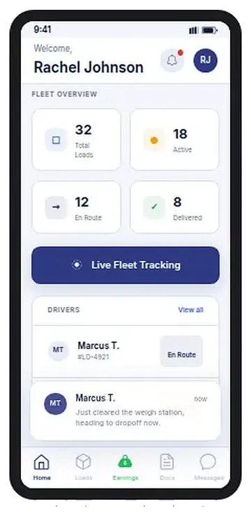 FleetOS Direct driver messaging