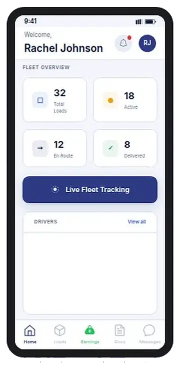 FleetOS Dispatcher fleet view